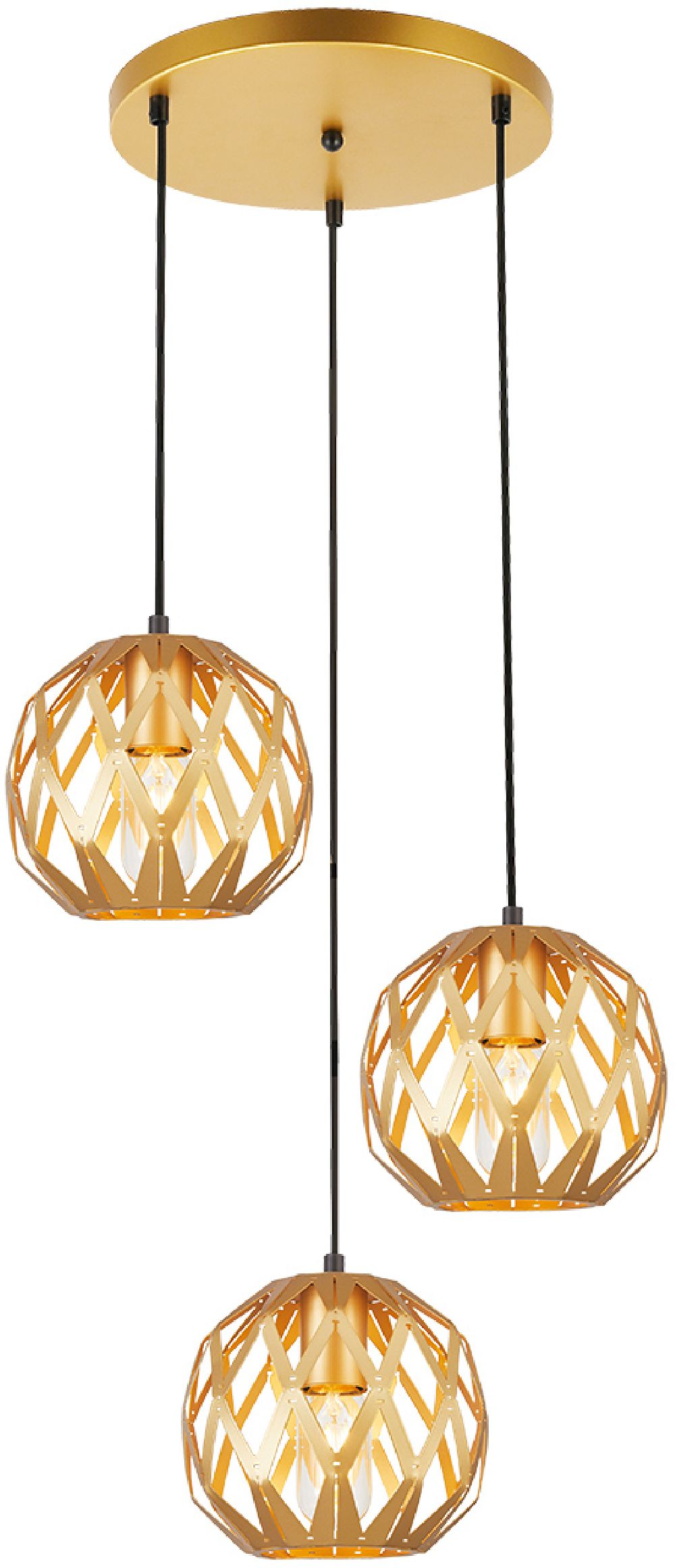 Darmowa Dostawa - Lampa wisząca 3x40 W złota Italux Hilo PND223413SAGD