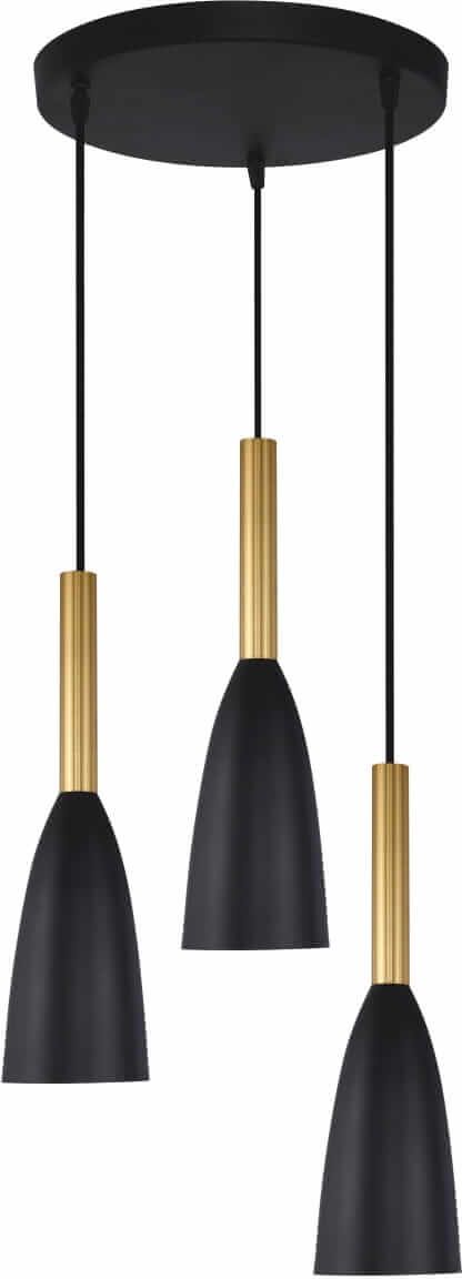 Darmowa Dostawa - Lampa wisząca 3x60 W czarna-złota Light Prestige Solin LP1813PBKGD