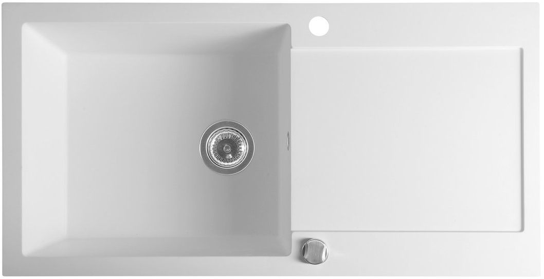 Darmowa Dostawa - Zlewozmywak granitowy 97x50 cm biały Sapho GR1611