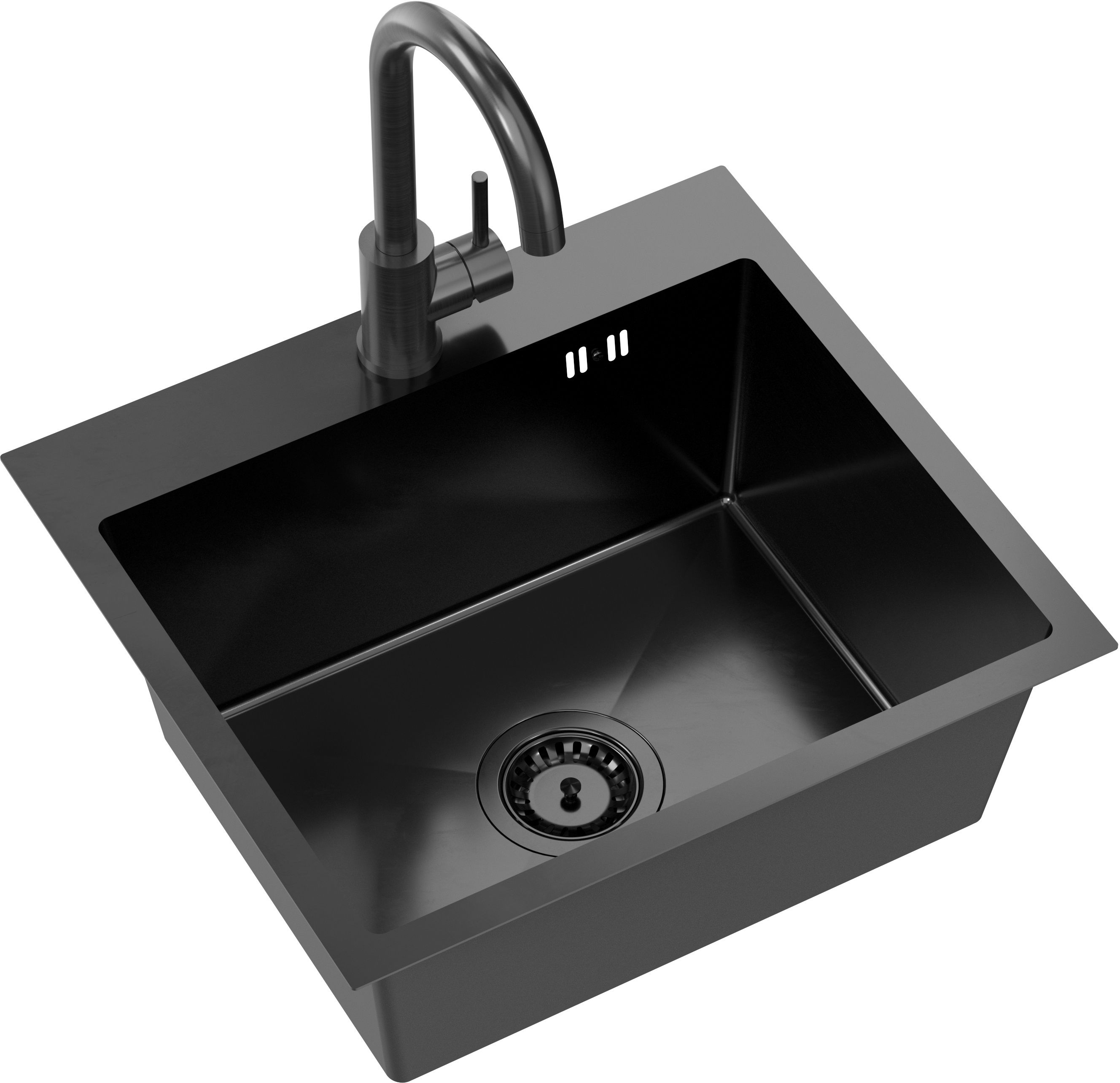 Darmowa Dostawa - Zlewozmywak z baterią czarny / czarną Quadron Luke ZH5045PVDBLM3623500PVDBLM