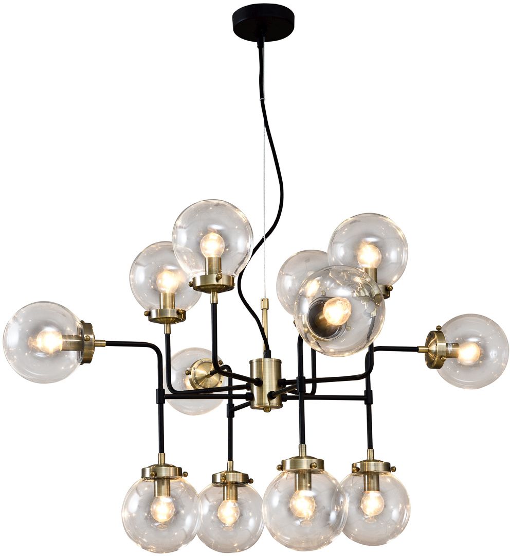 Darmowa Dostawa - Lampa wisząca x28 W czarna-przezroczysta-brązowa Italux Odelia V100912