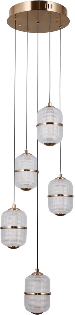 Darmowa Dostawa - Lampa wisząca 5x28 W złota Italux Alani PND343755HBR