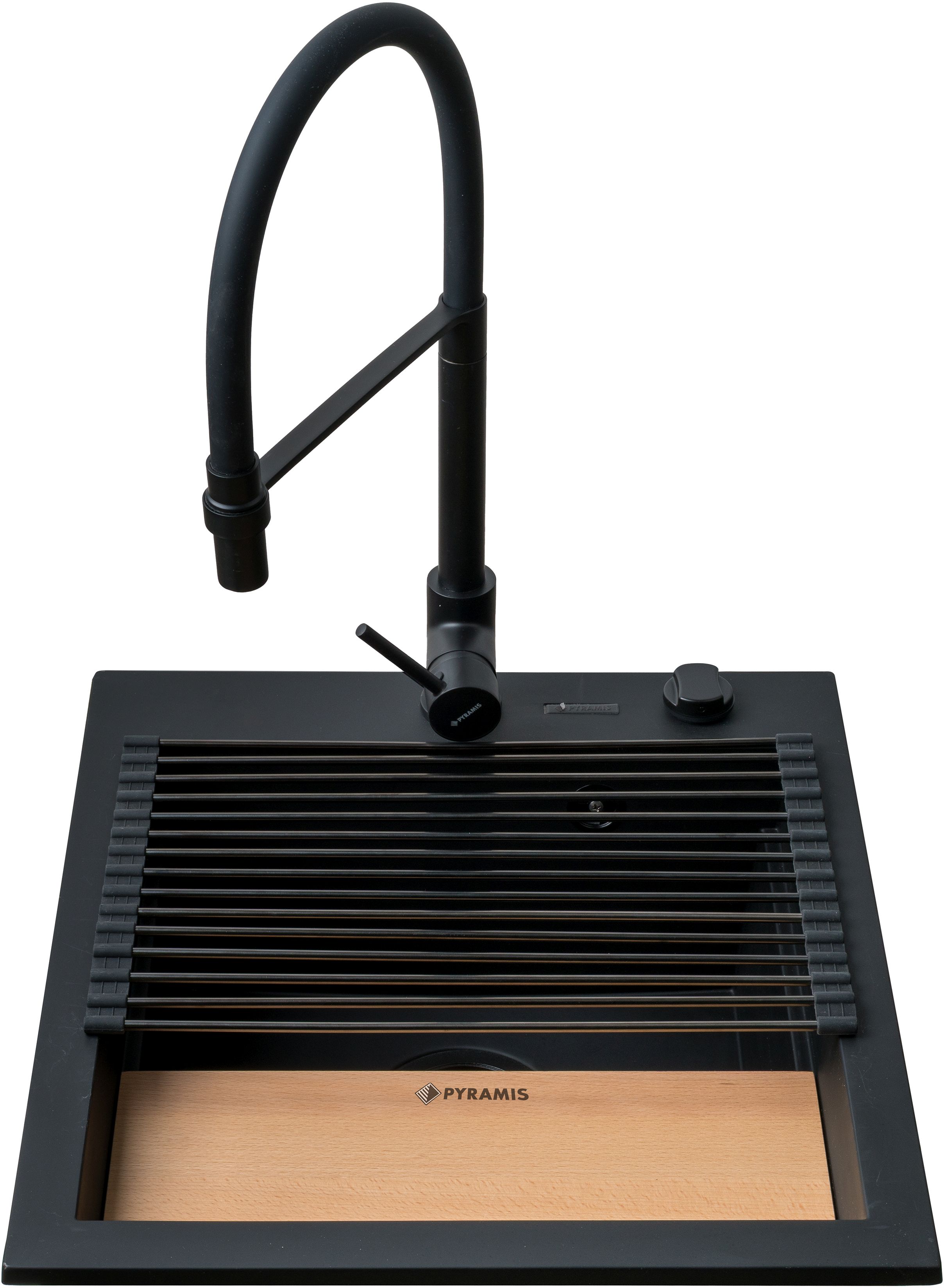 Darmowa Dostawa - Zlewozmywak z baterią czarny/czarny Pyramis Siros 079822801S