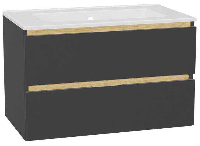 Darmowa Dostawa - Umywalka z szafką 81 cm szarą Excellent Tuto 2.0 MLEX2172K800136GRGR