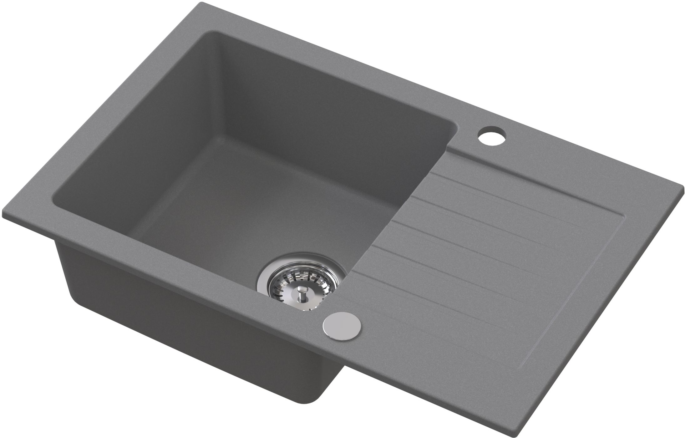 Darmowa Dostawa - Zlewozmywak granitowy 68x44.2 cm szary/grafitowy/onyx Ruvetti Pineko 3001PNGR140W