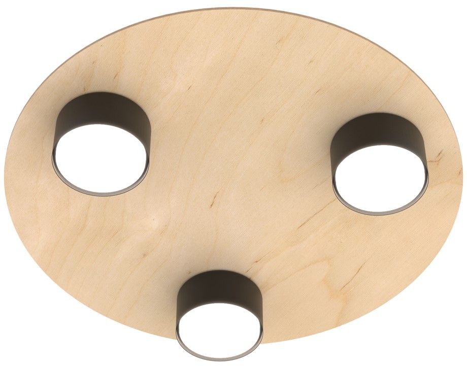 Darmowa Dostawa - Lampa podsufitowa 3x12 W czarna-drewno Emibig Pixo 14433