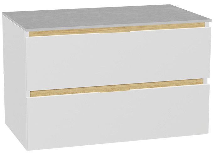 Darmowa Dostawa - Szafka z blatem 80x46.5x51.2 cm podumywalkowa wisząca biała-szara-dąb Excellent Tuto 2.0 MLEX2172K8001SJWHWH