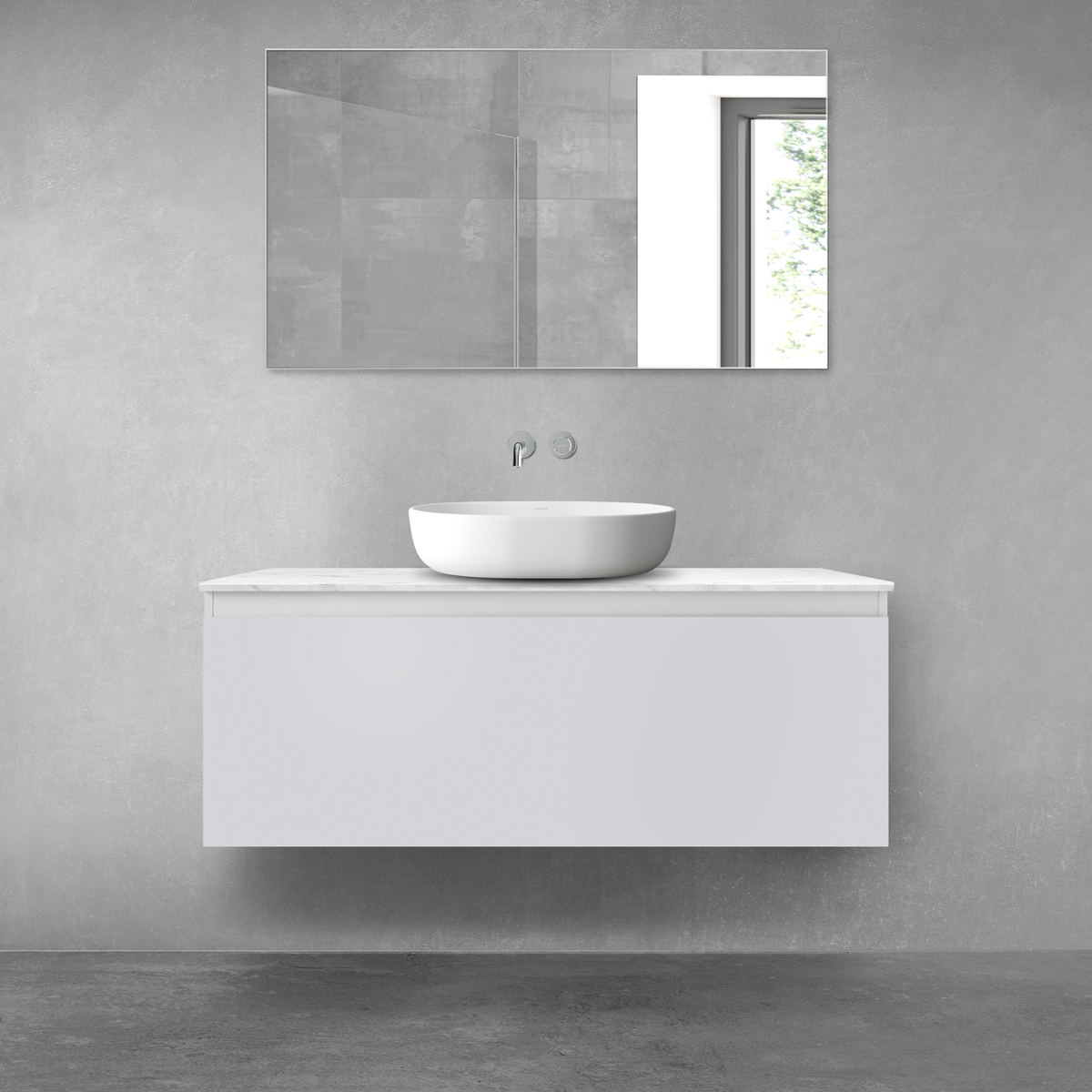 Darmowa Dostawa - Szafka z blatem 120x45.6x48.6 cm podumywalkowa wisząca szara Oltens Vernal 68713700