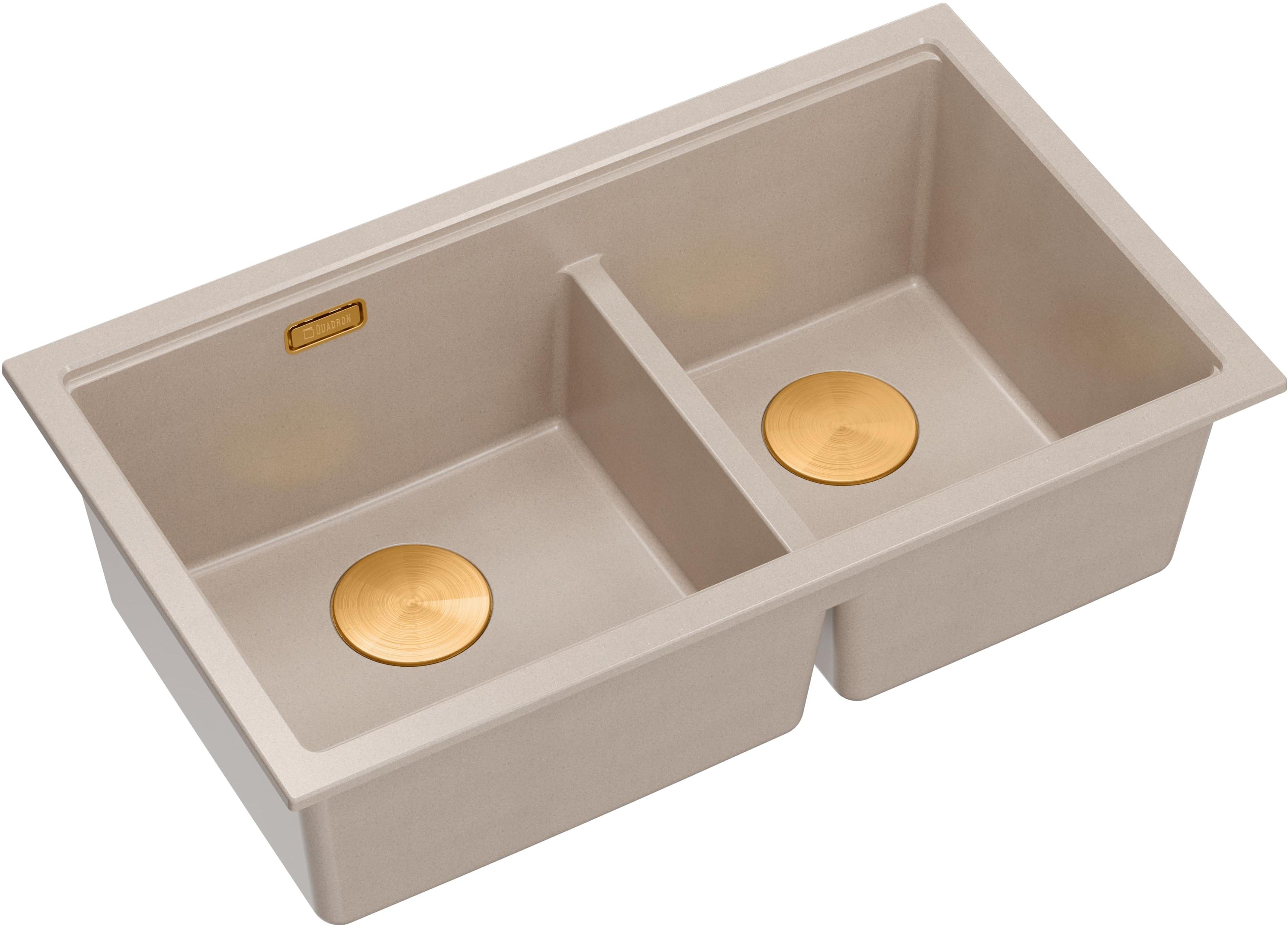 Darmowa Dostawa - Zlewozmywak GraniteQ 76x45 cm beżowy Quadron Logan HQL7645U2PVDC1U