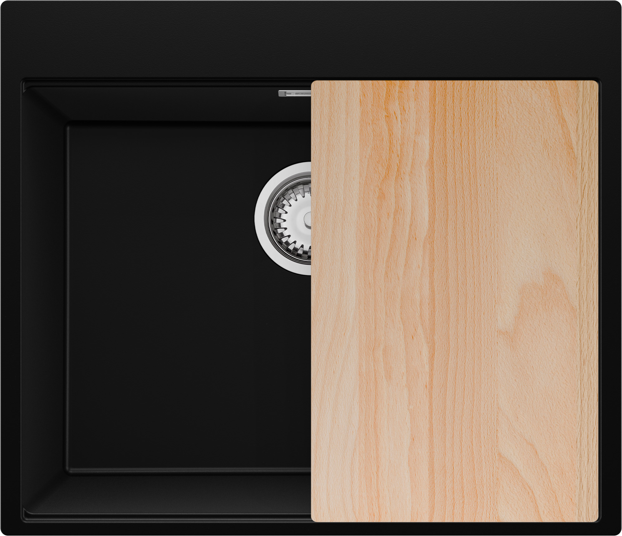 Darmowa Dostawa - Zlewozmywak granitowy 58x50 cm czarny Primagran Oslo OOONKC001