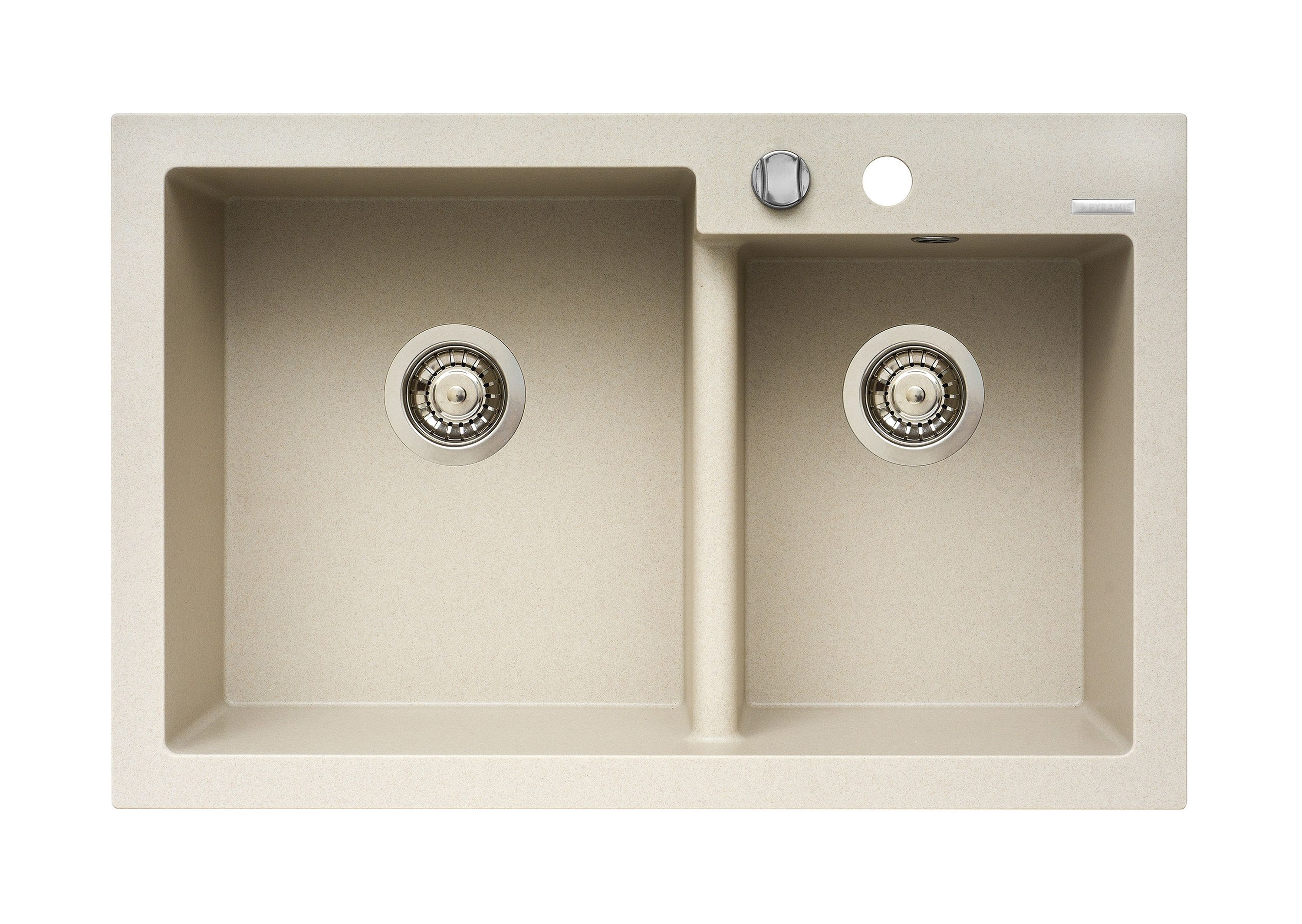 Darmowa Dostawa - Zlewozmywak granitowy 79x51 cm beżowy Pyramis Diplos 070006501