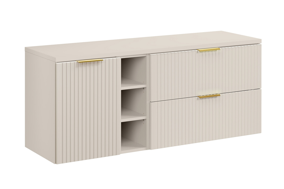 Darmowa Dostawa - Szafka z blatem 140x46x59.2 cm podumywalkowa wisząca beżowa Comad Adel Cashmere SETADCBCASHMERE140CMLB