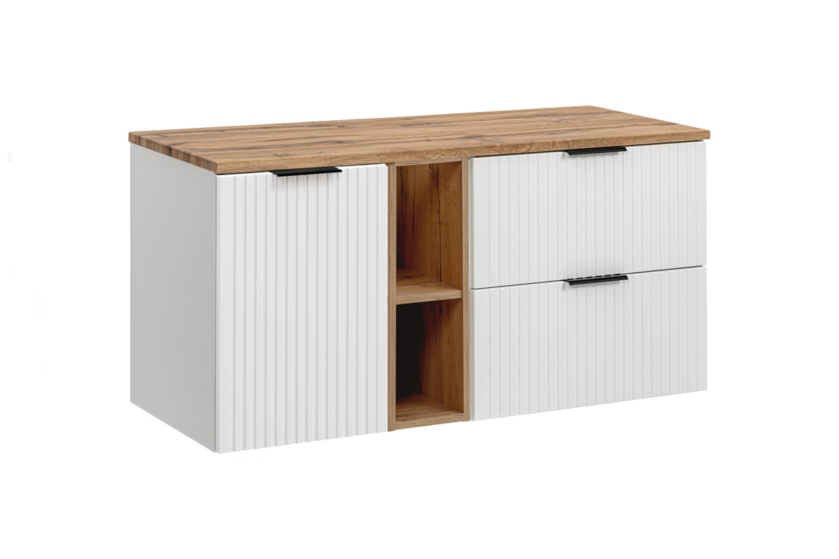 Darmowa Dostawa - Szafka z blatem 140x46x59.2 cm podumywalkowa wisząca biała-dąb Comad Adel White SETADWBWOTAN140CMLB