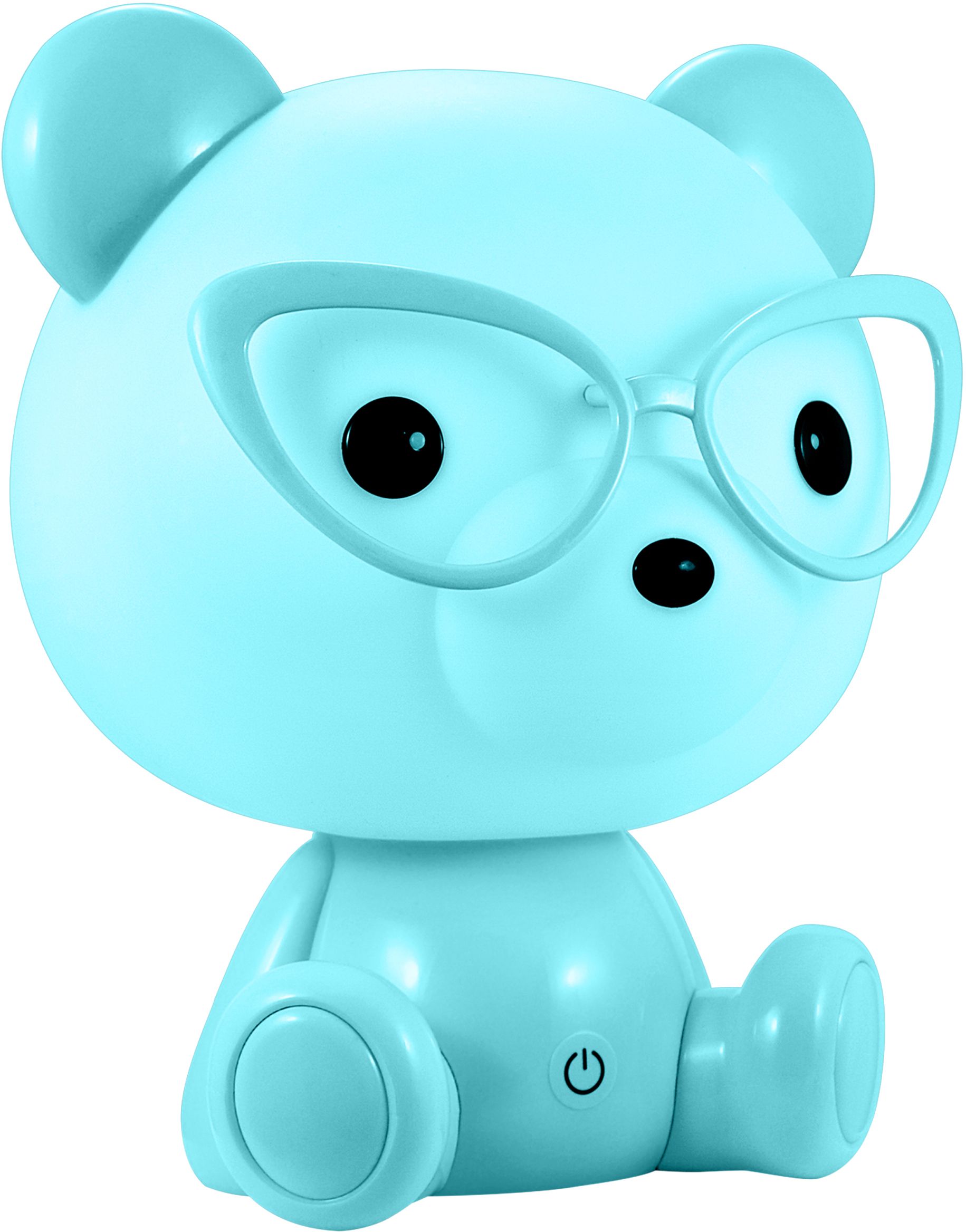 Darmowa Dostawa - Lampka nocna dziecięca 1x2.5 W niebieska Goldlux Miś Okularnik 327192