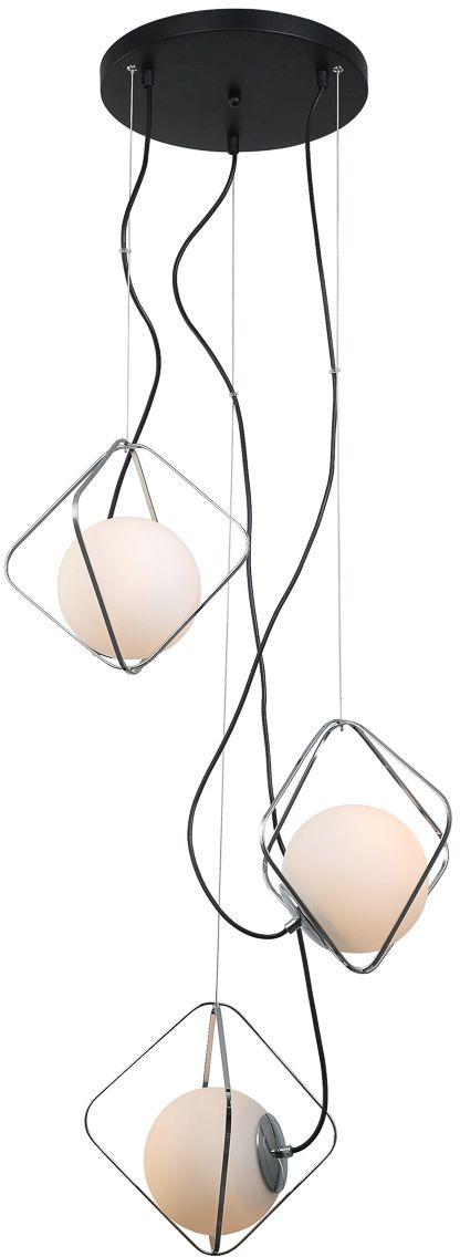 Darmowa Dostawa - Lampa wisząca 3x40 W czarna-chrom Italux Canto PEN56963BKCR