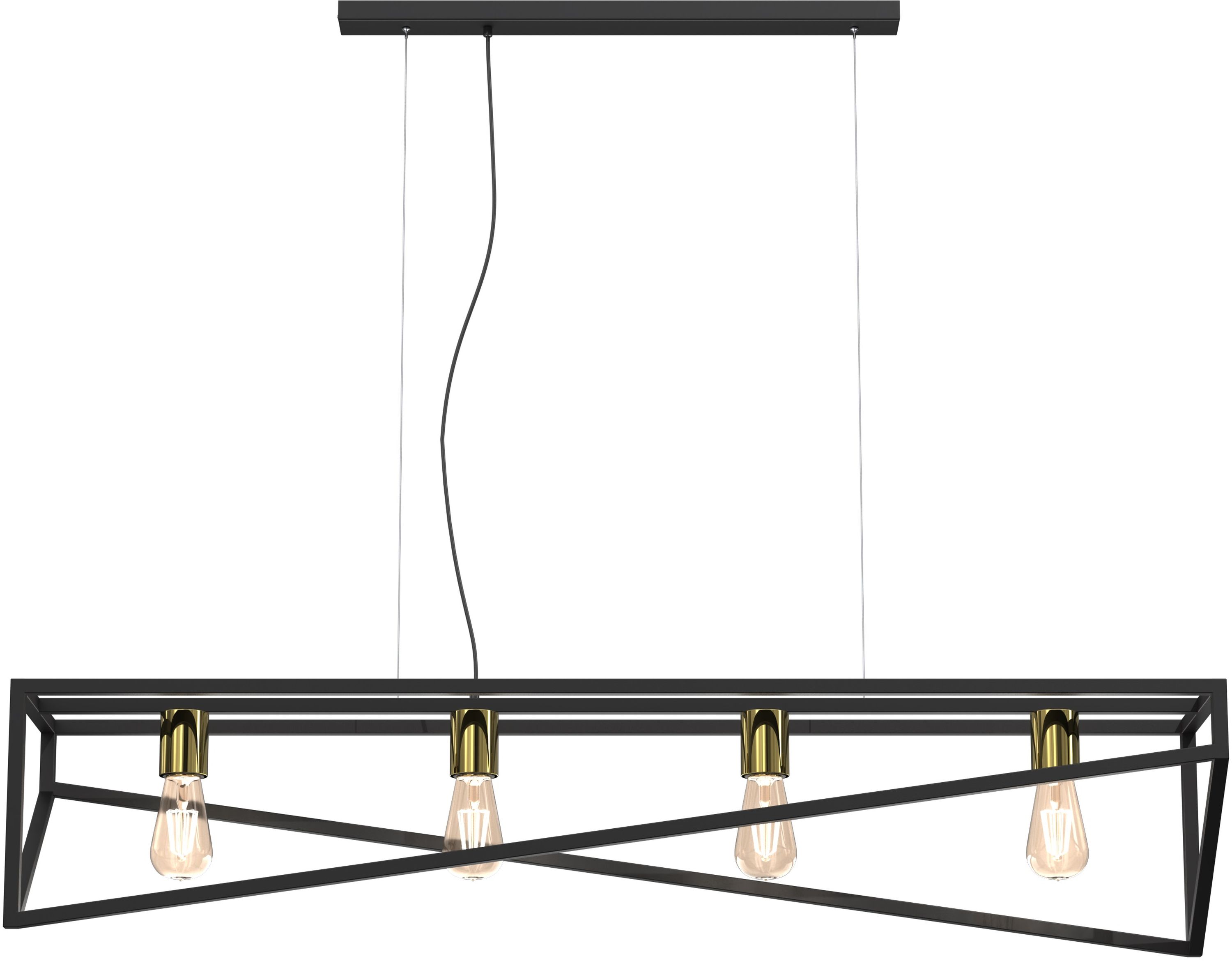 Darmowa Dostawa - Lampa wisząca 4x60 W czarna-złota Luminex Gote 0121