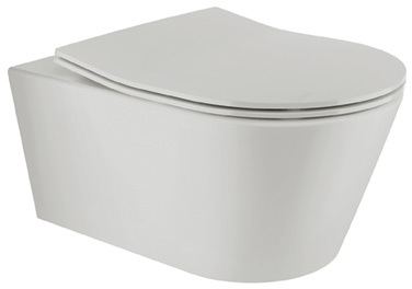 Darmowa Dostawa - Miska WC z deską wolnoopadającą wisząca bez kołnierza szary mat Sanindusa URB.Y 140947154