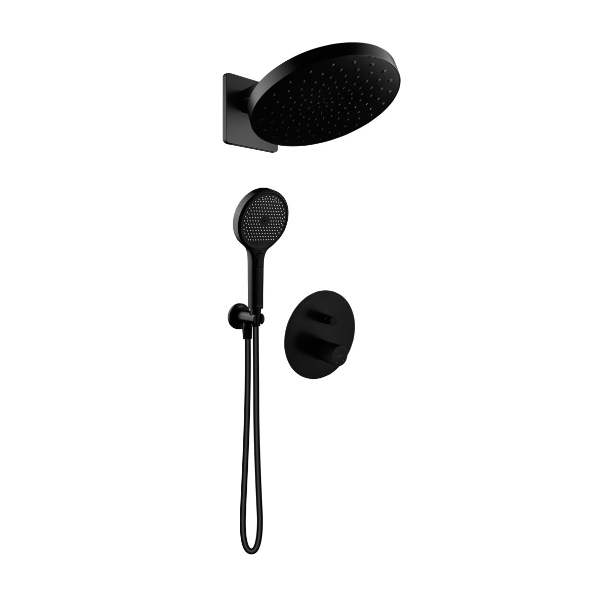 Darmowa Dostawa - Zestaw wannowo-prysznicowy podtynkowy z deszczownicą czarny Ksuro 02 17010030