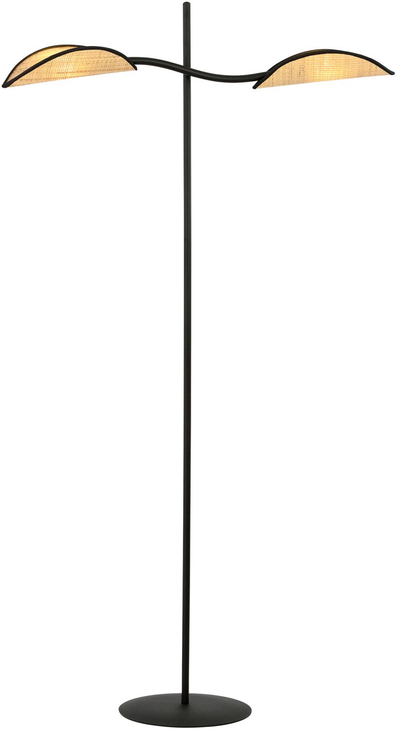 Darmowa Dostawa - Lampa stojąca 2x10 W czarna-brązowa Emibig Lotus 1108LP2