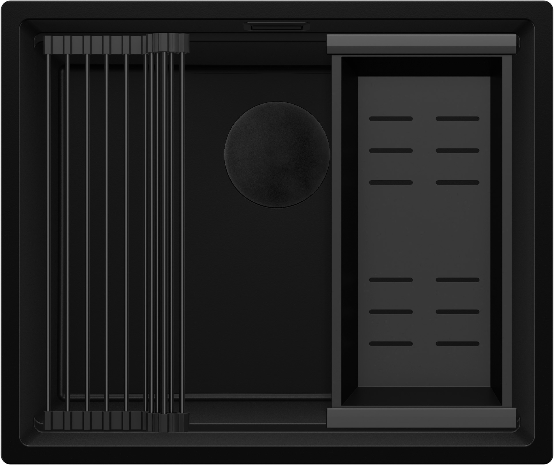 Darmowa Dostawa - Zlewozmywak granitowy 56x47 cm czarny Primagran Praga OOP6KC002