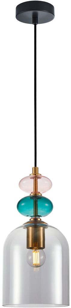 Darmowa Dostawa - Lampa wisząca 1x40 W czarna-złota Italux Busco PND302631BBROSG