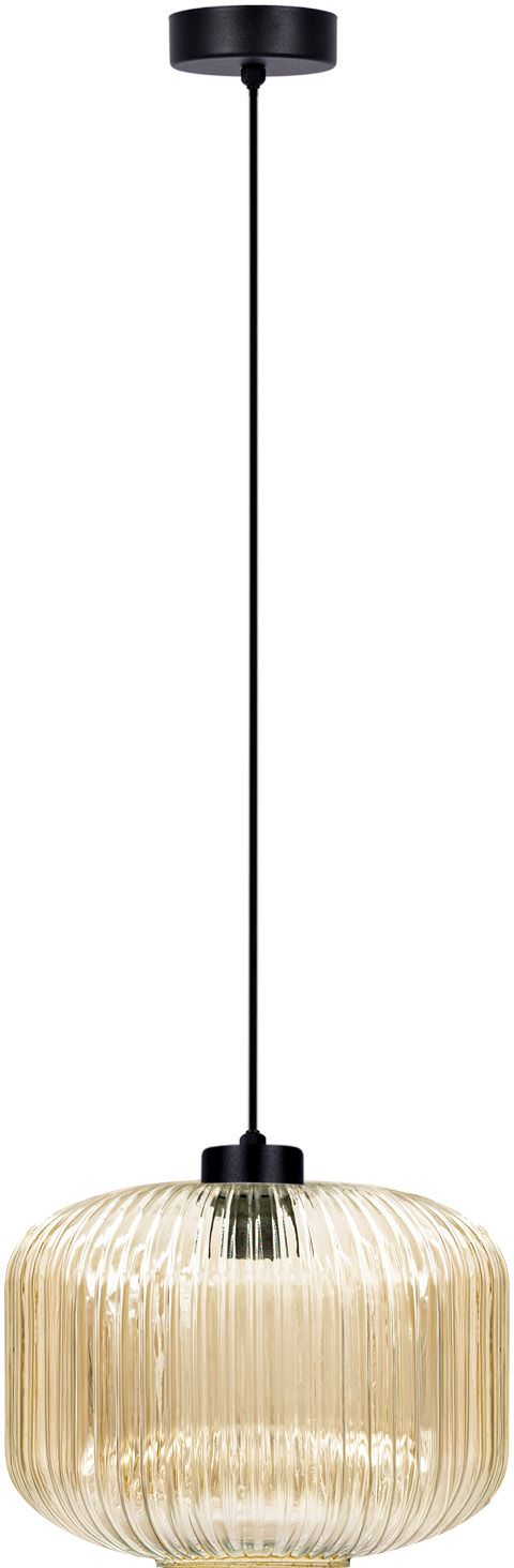 Darmowa Dostawa - Lampa wisząca 1x15 W czarna-bursztynowa Kaja Clark K5651