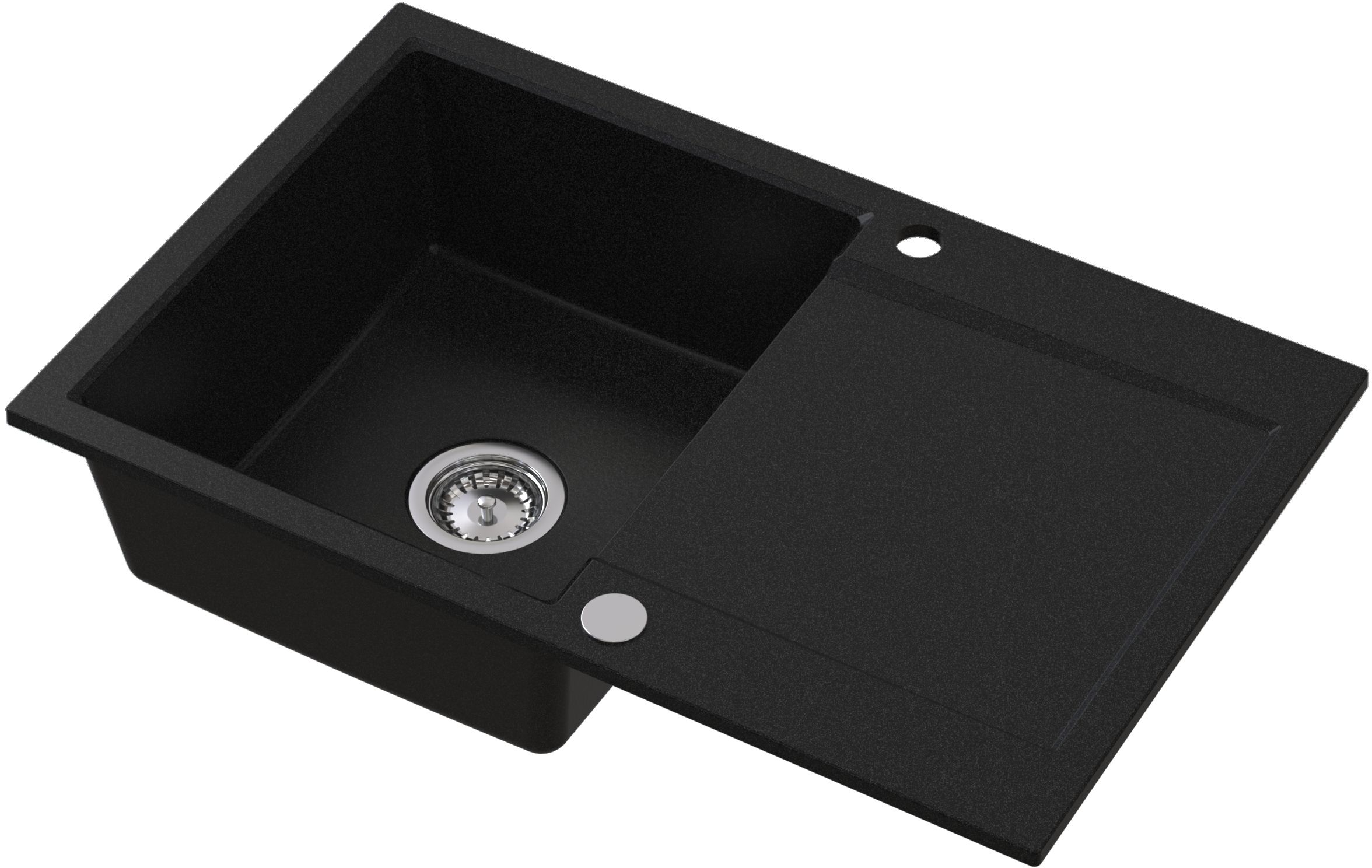 Darmowa Dostawa - Zlewozmywak granitowy 79x50 cm czarny Ruvetti Signum 3001SBC160W