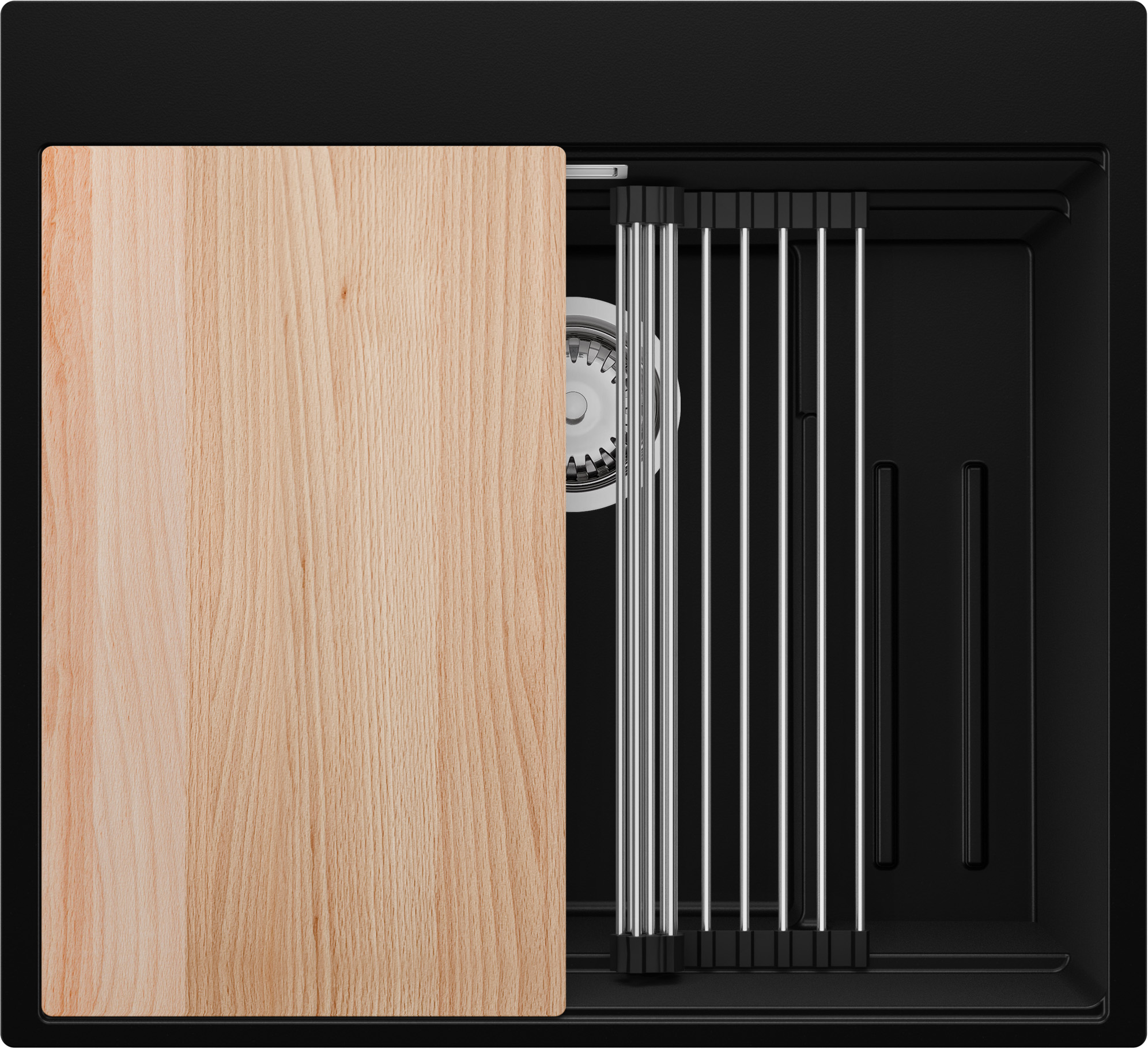 Darmowa Dostawa - Zlewozmywak granitowy 58x53 cm czarny Primagran Oslo OOOIKC001