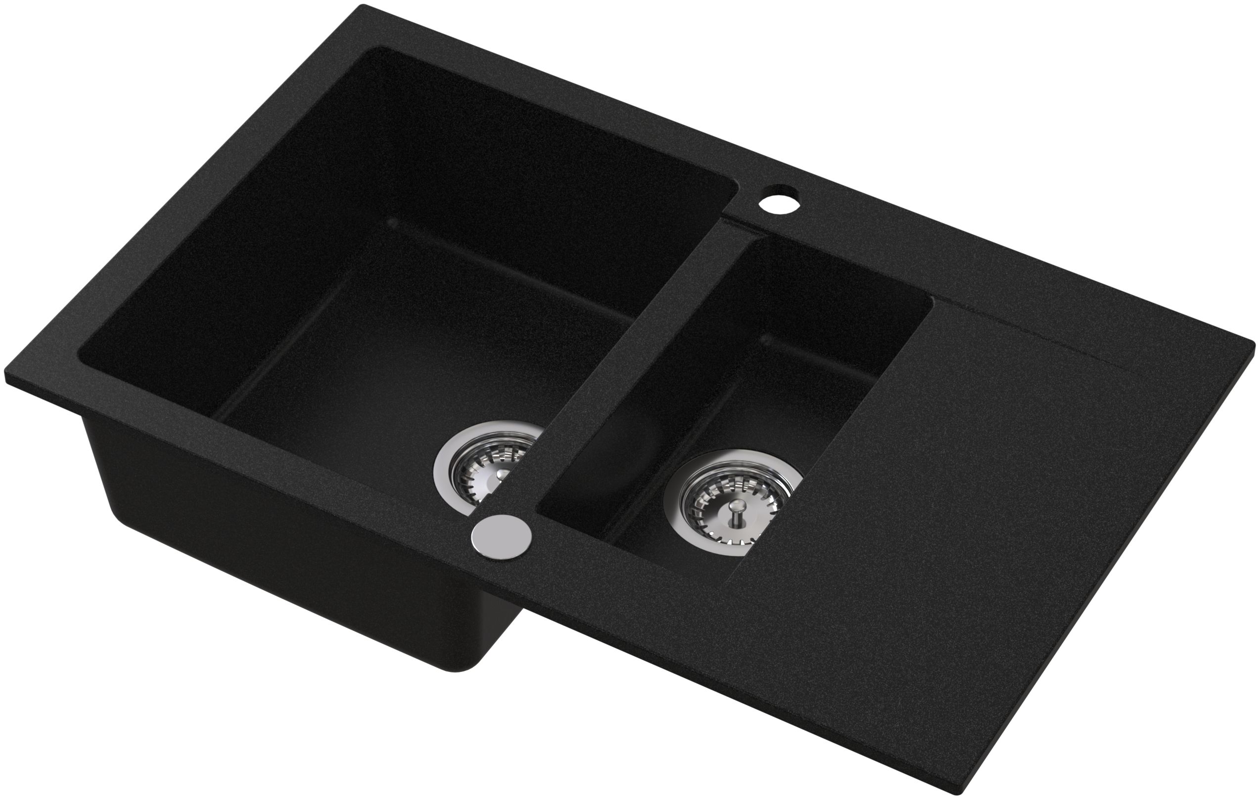 Darmowa Dostawa - Zlewozmywak granitowy 79x49.5 cm czarny Ruvetti Signum 3001SBC1560W