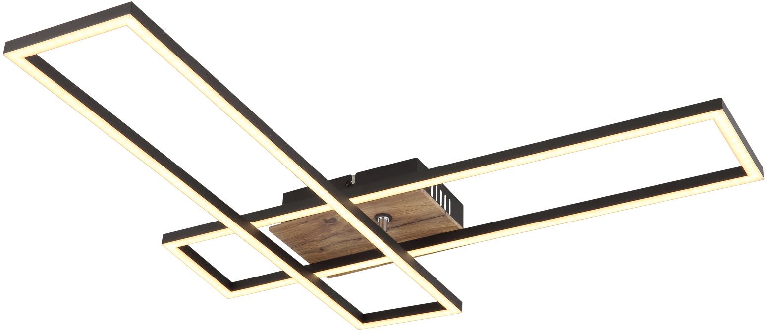 Darmowa Dostawa - Lampa podsufitowa 1x30 W czarna-drewno Globo Lighting Dakari 6720830