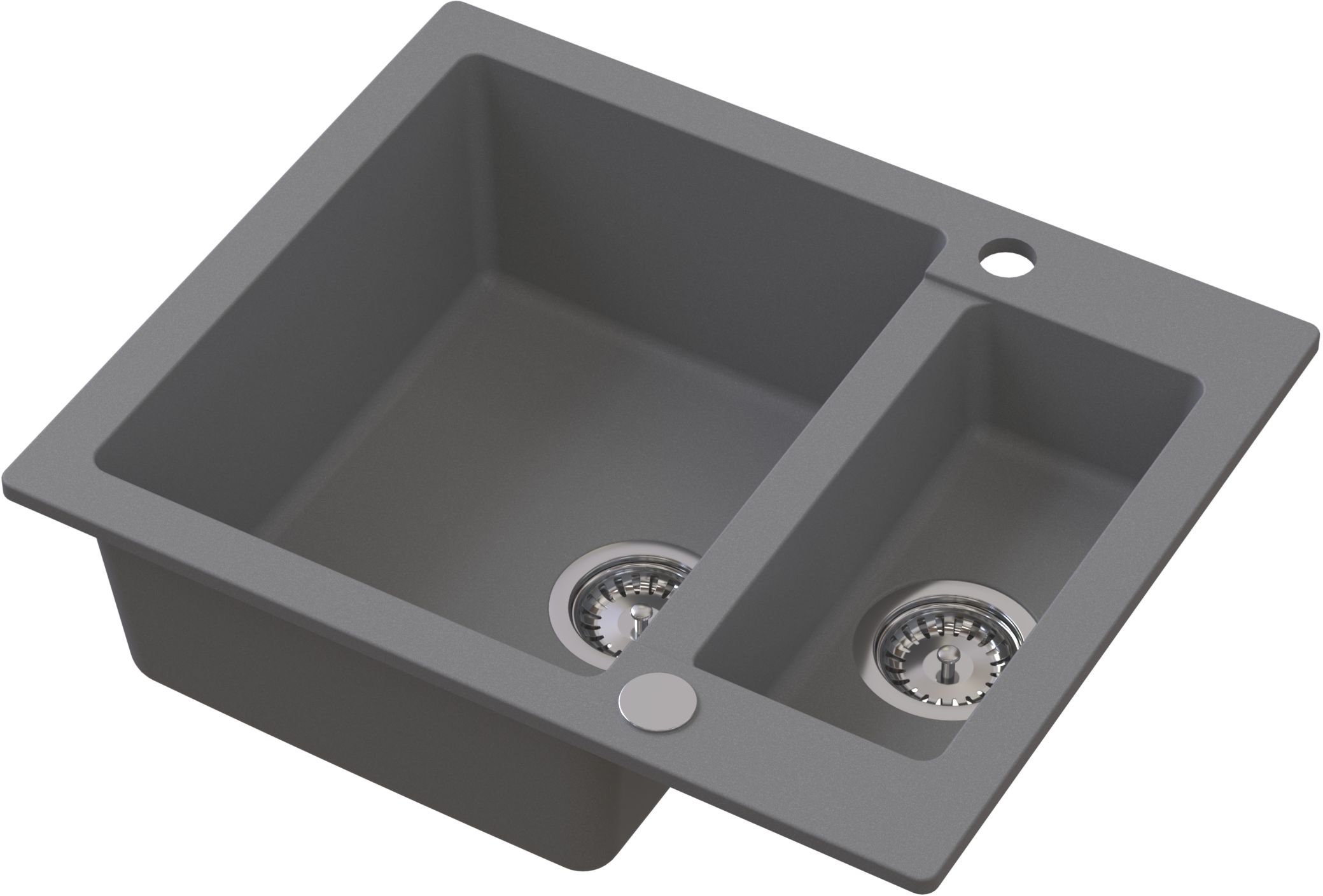 Darmowa Dostawa - Zlewozmywak granitowy 60.5x49.5 cm szary/grafitowy/onyx Ruvetti Signum 3001SGR1520W