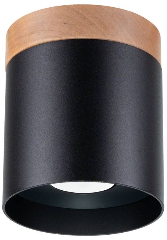 Darmowa Dostawa - Lampa podsufitowa 1x10 W czarna-drewno Sollux Lighting Rif SL1349