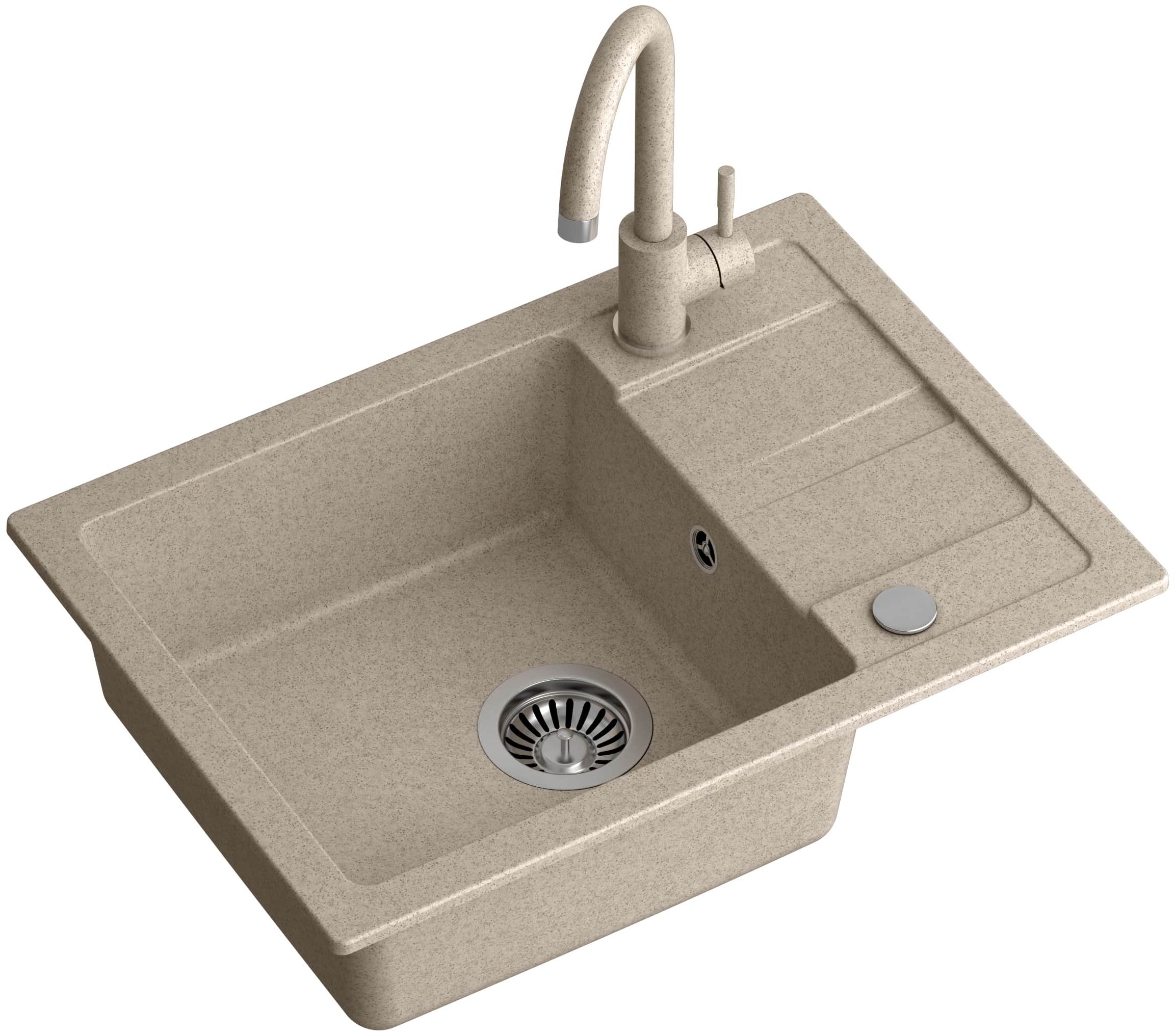 Darmowa Dostawa - Zlewozmywak z baterią beżowy / beżowy Quadron Go Smart TQ6244GSBEZ