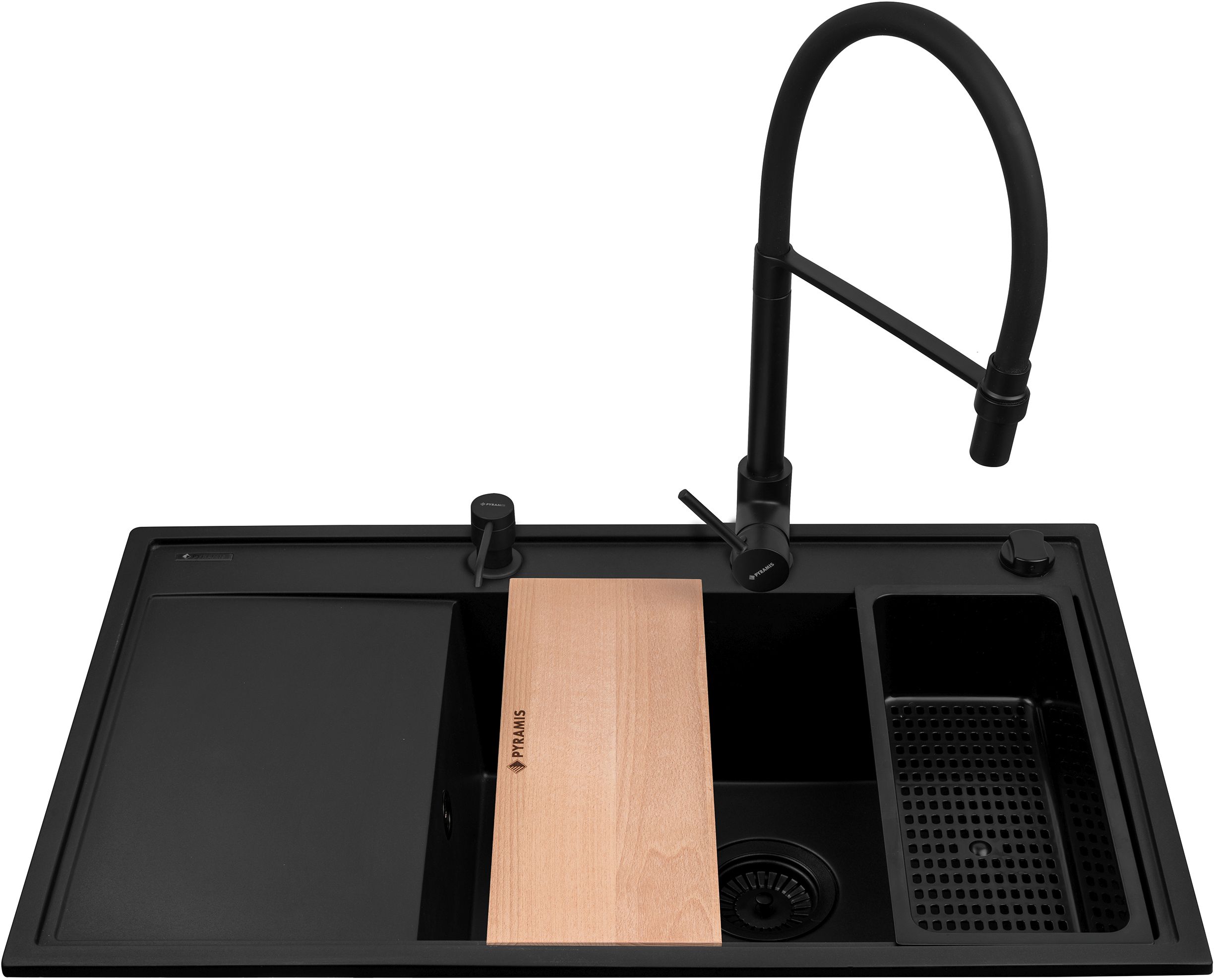 Darmowa Dostawa - Zlewozmywak z baterią czarny/czarny Pyramis Camea 070168502S