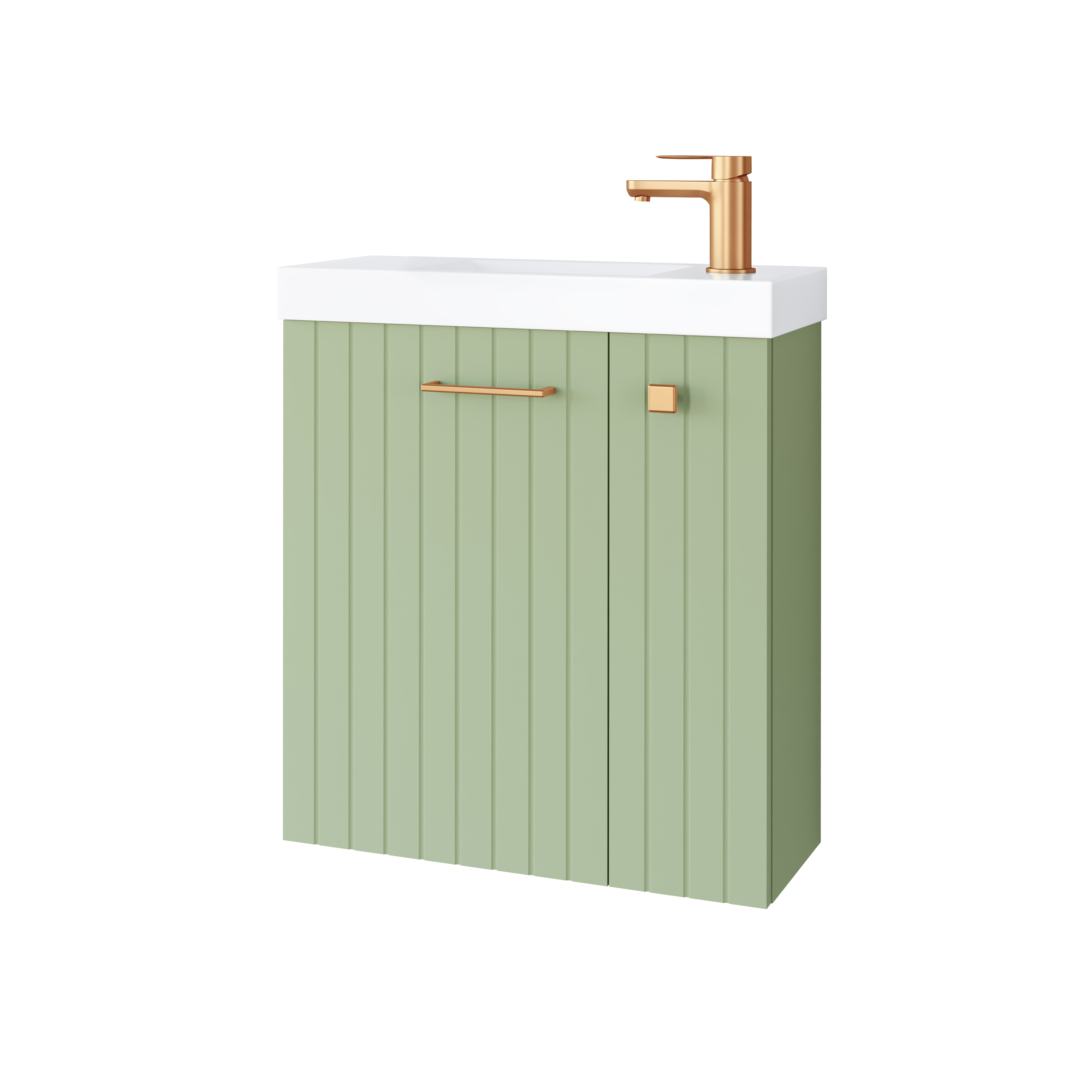 Darmowa Dostawa - Umywalka z szafką i uchwytami 55 cm zieloną Uptrend Nook 010SU5506TR41366