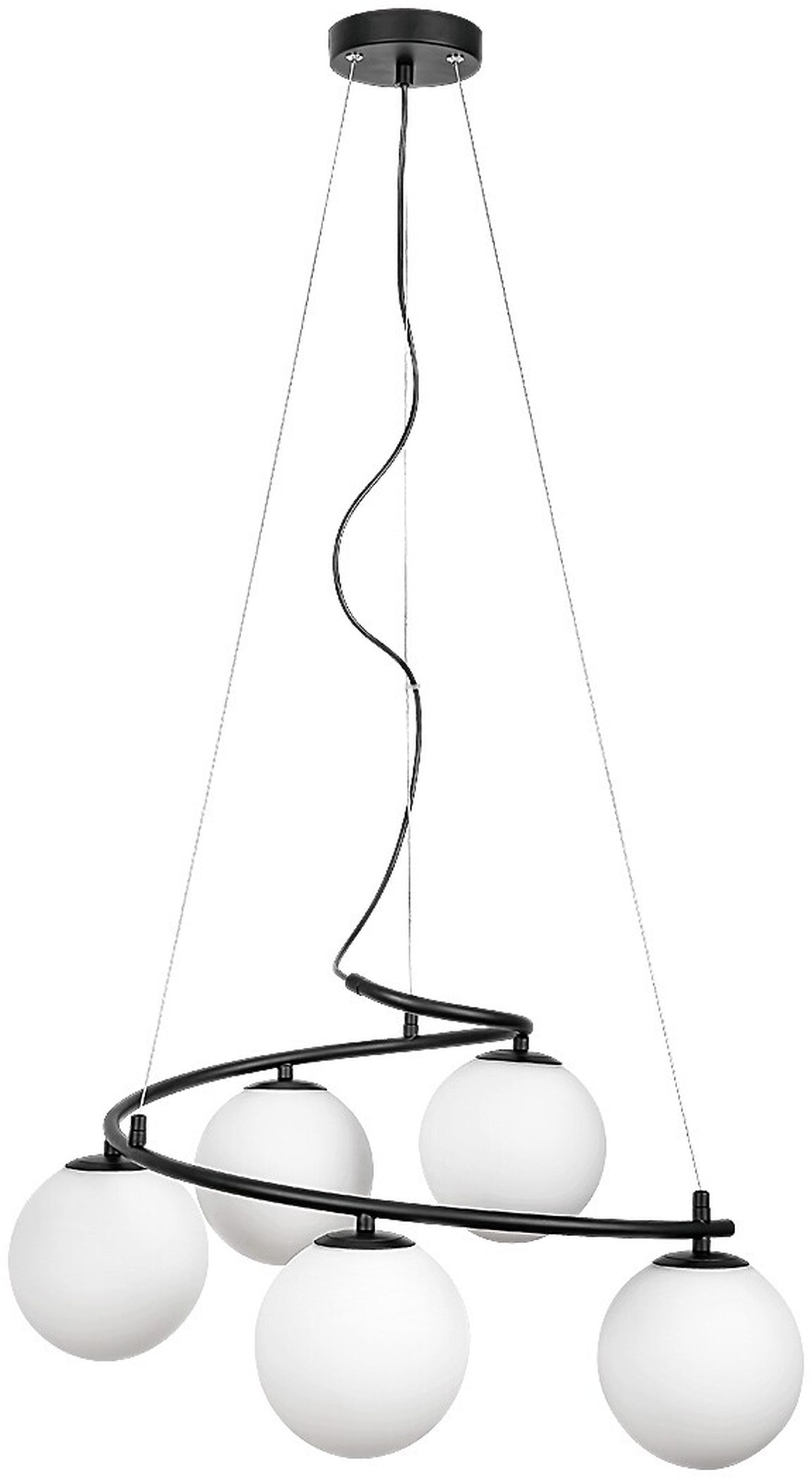 Darmowa Dostawa - Lampa wisząca 5x5 W biała-czarna Rabalux Aslan 3470