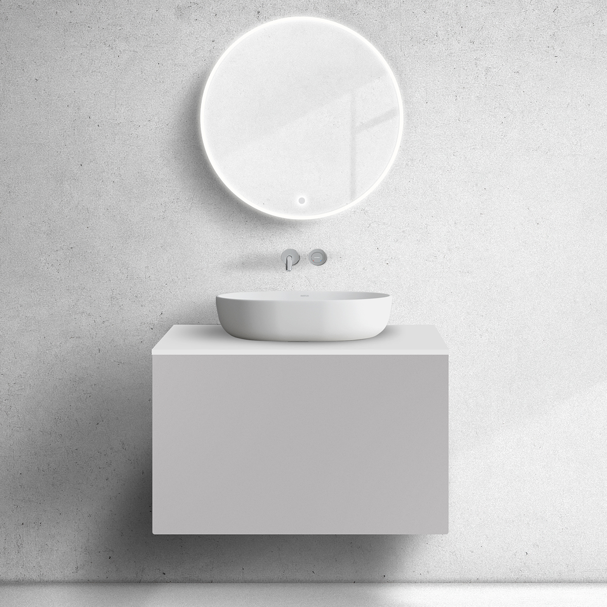 Darmowa Dostawa - Szafka z blatem 80x45x53.6 cm podumywalkowa wisząca biała Oltens Lun 68743900