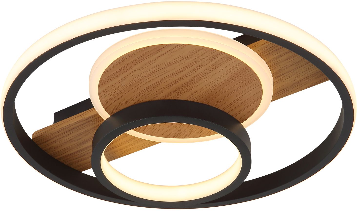 Darmowa Dostawa - Lampa podsufitowa 1x24 W biała-czarna-drewno Globo Lighting Pikara 6732224