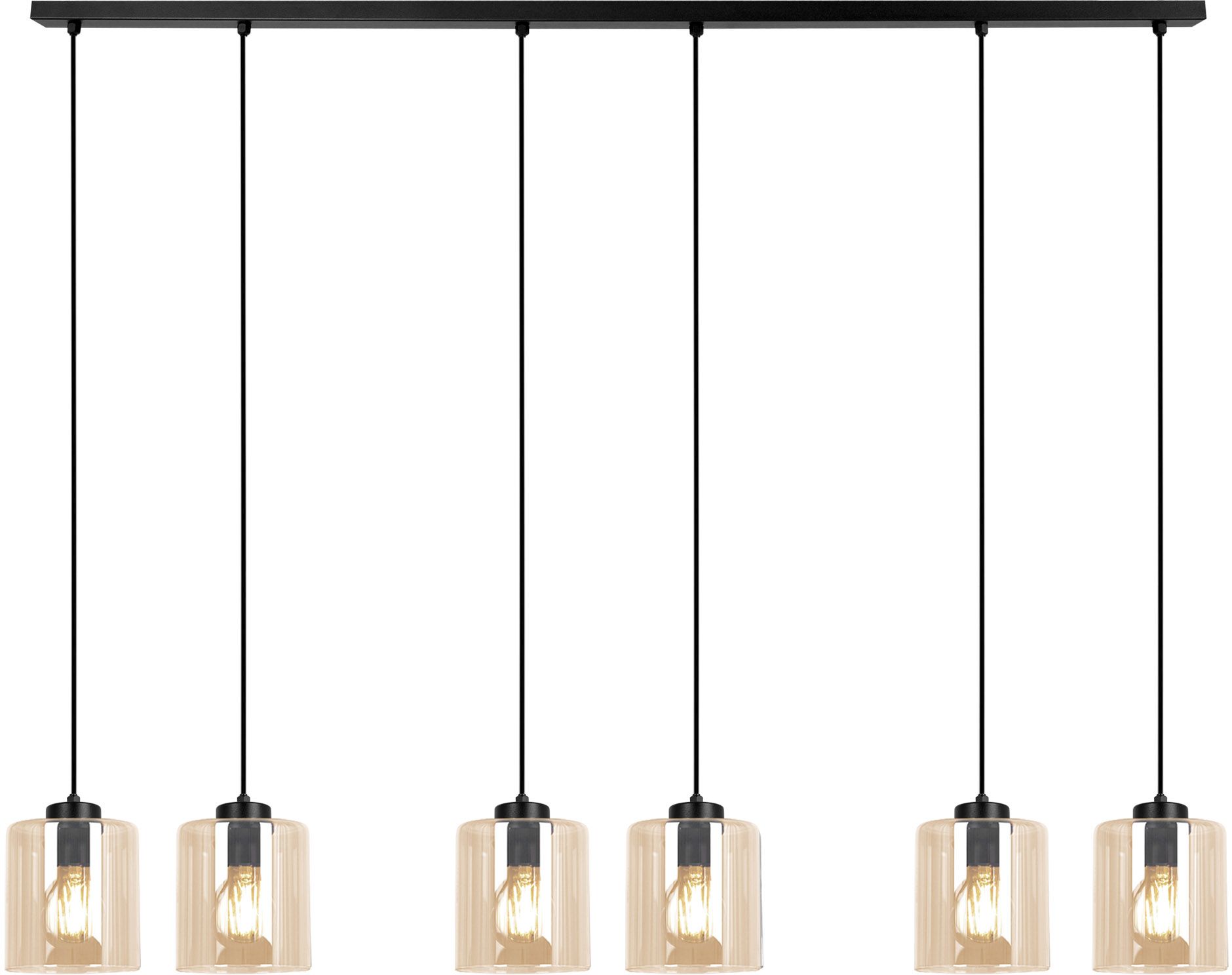 Darmowa Dostawa - Lampa wisząca 6x15 W czarna-bursztynowa Kaja Soro K5572