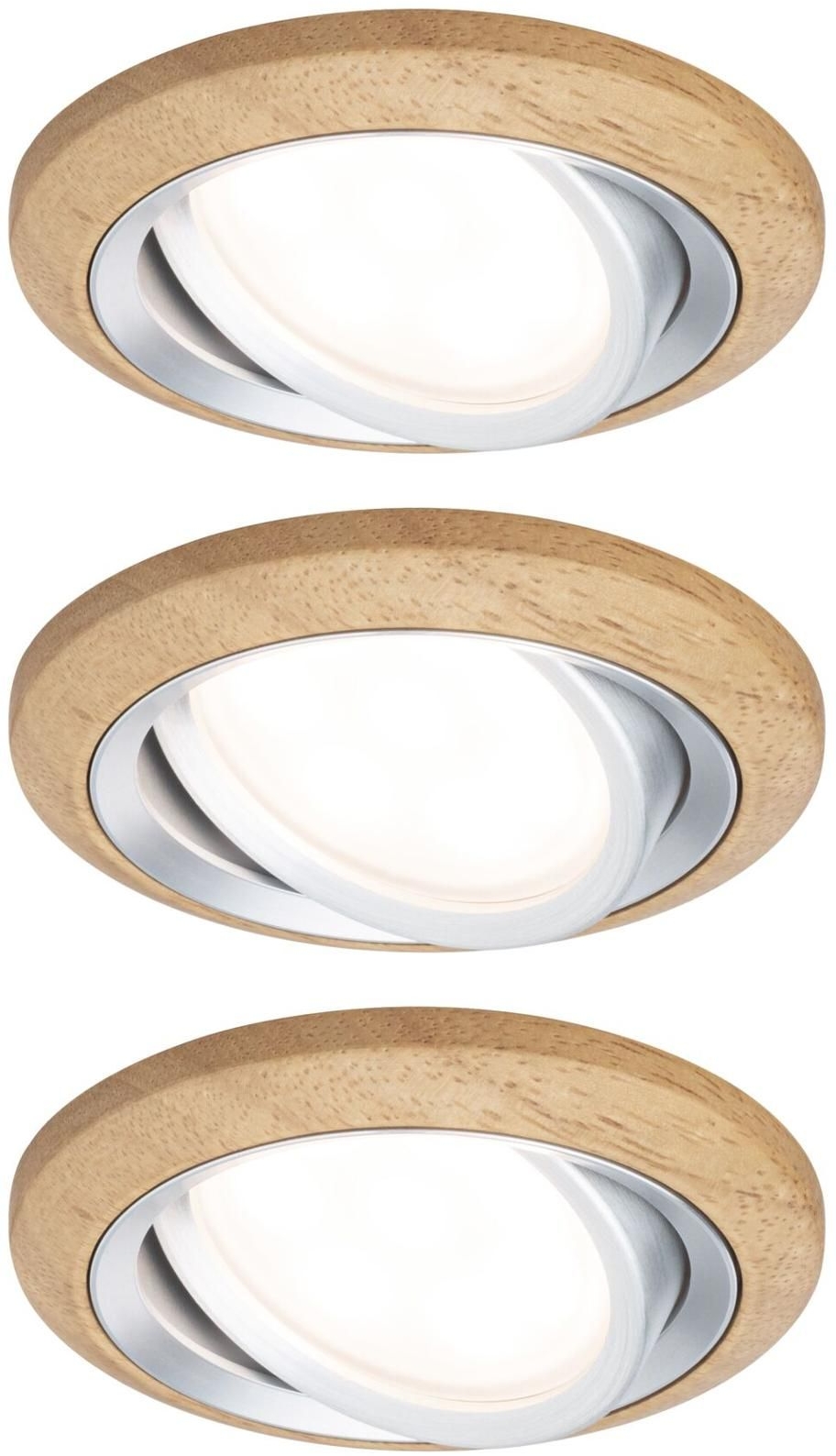 Darmowa Dostawa - Lampa do zabudowy 3x6 W aluminium-drewno Paulmann Lanati 92239