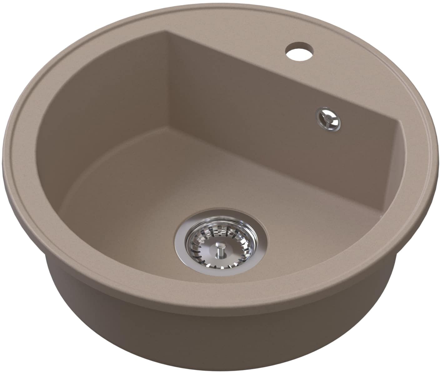 Darmowa Dostawa - Zlewozmywak granitowy 51x51 cm beżowy Ruvetti Ditto 3001DRBEW