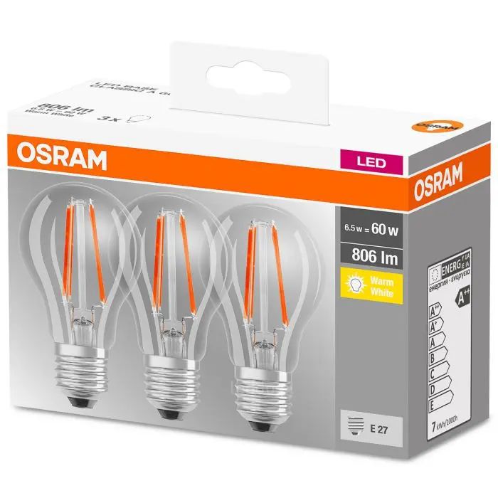 Darmowa Dostawa - Żarówki LED Multipack 3x6.5 W 2700 K e27 Osram LED Lamps 4058075819290