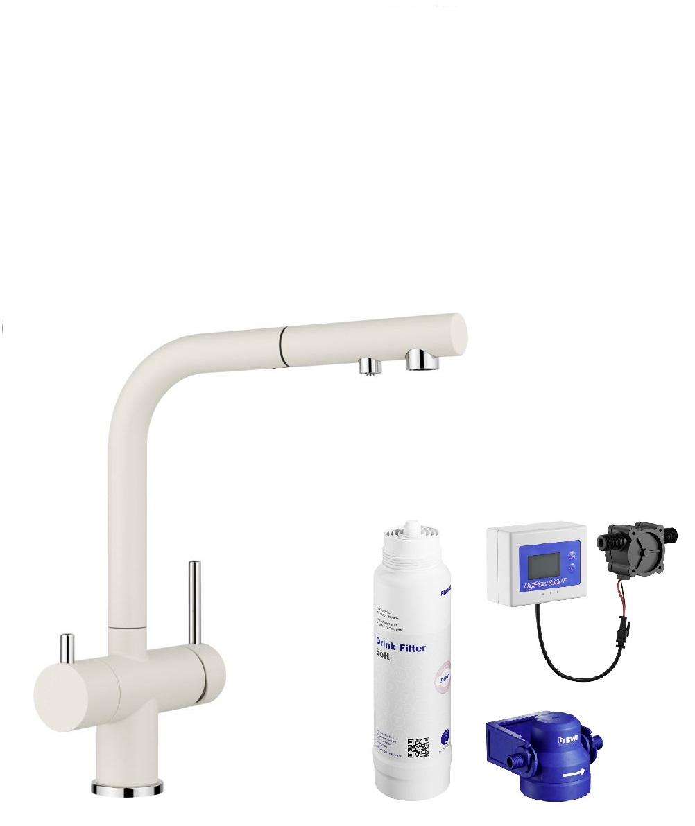 Darmowa Dostawa - Bateria kuchenna z filtrem stojąca biała Blanco Fontas-S II abset11464