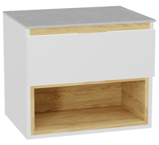 Darmowa Dostawa - Szafka z blatem 60x46.5x51.2 cm podumywalkowa wisząca biała-szara-dąb Excellent Tuto 2.0 MLEX2171K6001SJWHWH