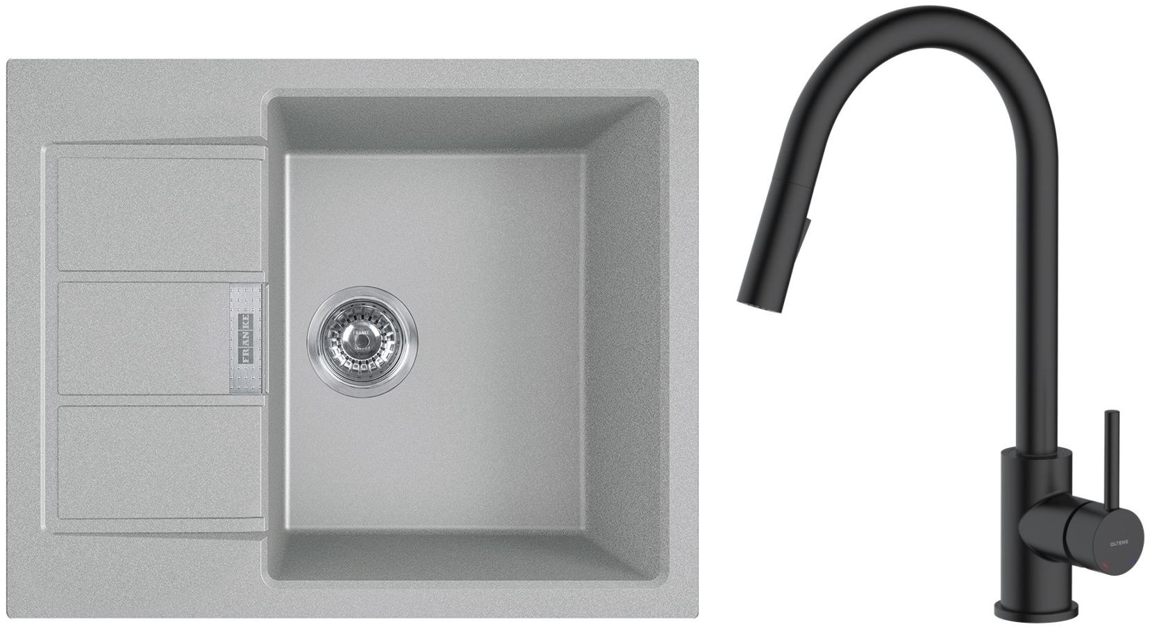 Darmowa Dostawa - Zlewozmywak z baterią szary / czarna Franke Sirius 2.0 abset4552