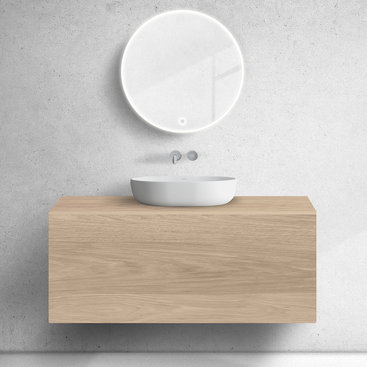 Darmowa Dostawa - Szafka z blatem 120x45x53.6 cm podumywalkowa wisząca dąb Oltens Lun 68737060