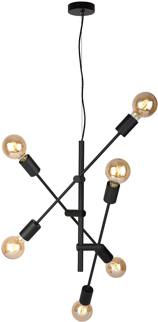 Darmowa Dostawa - Lampa wisząca 6x40 W czarna Italux Ferreia PND59866BL