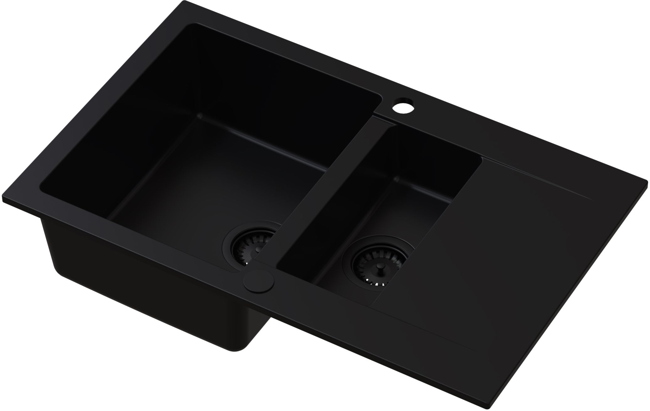 Darmowa Dostawa - Zlewozmywak granitowy 79x49.5 cm czarny Ruvetti Signum 3001SFB1560W