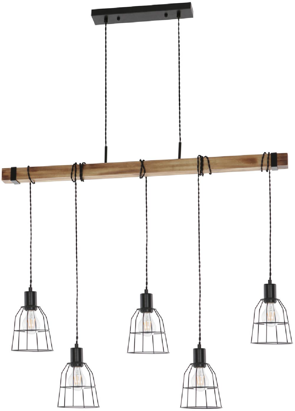 Darmowa Dostawa - Lampa wisząca 5x60 W czarna Italux Ponte PND42905L