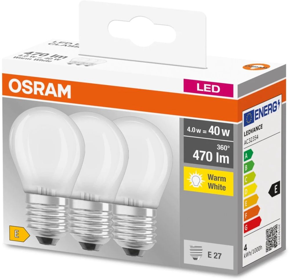 Darmowa Dostawa - Żarówki LED Multipack 3x4 W 2700 K e27 Osram LED Lamps 4058075113022